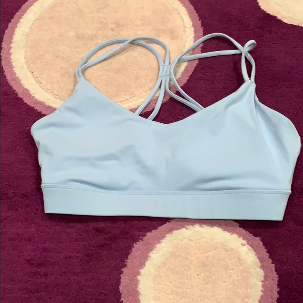 Blue sports bra